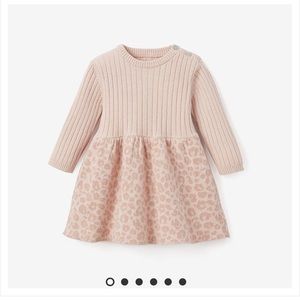 Elegant Baby Leopard Knit Dress & Bloomers